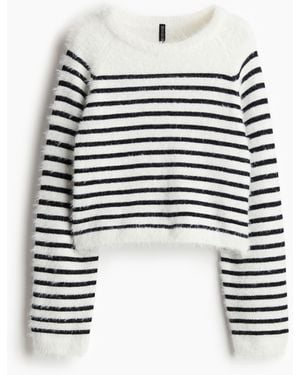 H&M Flauschiger Pullover - Blau