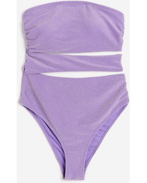 H&M Badeanzug mit Cut-outs High Leg - Lila