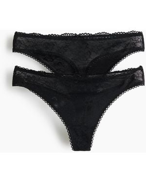 H&M 2er-Pack Tangas aus Spitze - Schwarz