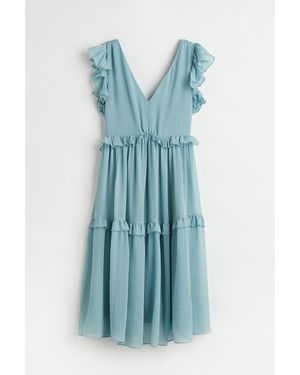 H&M Mama Jurk Met Volants - Blauw