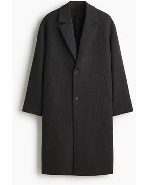 H&M Einreihiger Mantel aus Wollmix - Schwarz