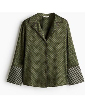 H&M Bluse mit Reverskragen - Grün