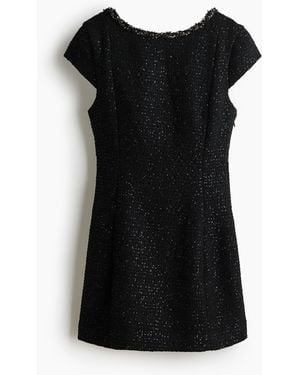 H&M Verziertes Kleid aus Boucléstoff - Schwarz
