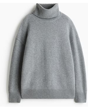 H&M Pullover aus Kaschmirmix mit Turtleneck - Grau