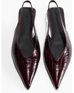 H&M Slingpumps aus Leder - Blau
