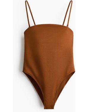 H&M Bandeau-Badeanzug mit wattierten Cups - Braun
