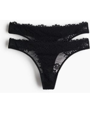 H&M 2er-Pack Tangas aus Spitze - Schwarz