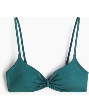 H&M Wattiertes Bikinitop - Grün