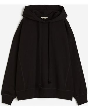 H&M Oversized Baumwollhoodie - Schwarz