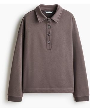 H&M Sweatshirt mit Kragen - Braun