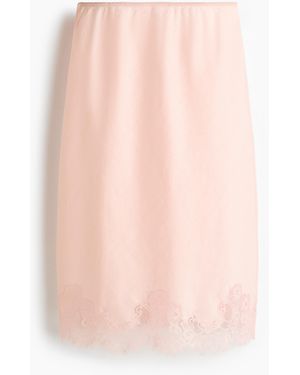 H&M Ramie-Rock mit Spitzenbesatz - Pink