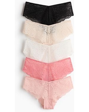 H&M 5er-Pack Hipster aus Spitze - Pink
