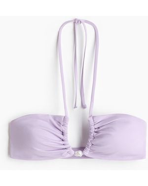 H&M Wattiertes Neckholder-Bikinitop - Pink