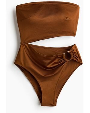 H&M Bandeaubadpak Met Padded Cups - Bruin