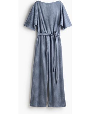 H&M Jumpsuit aus Strukturjersey - Blau