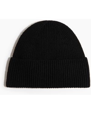 H&M Gerippte Mütze aus Wollgemisch - Schwarz
