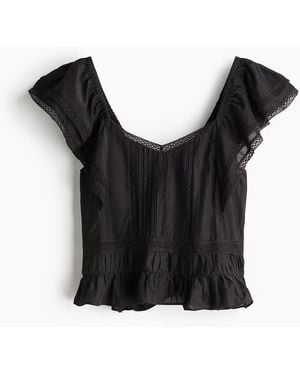 H&M Bluse mit Spitzenborten - Schwarz