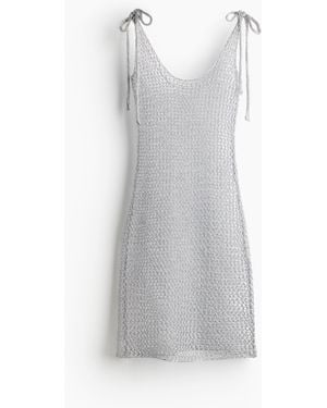 H&M Strandkleid mit Metallic-Garn - Weiß