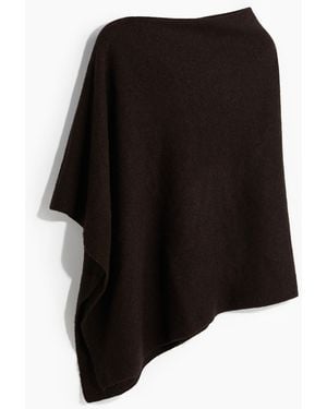 H&M Feinstrickponcho aus Kaschmirmix - Schwarz