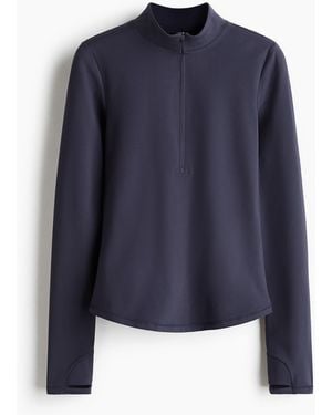 H&M Warme Ziptop-sporttop Met Fleece Softmove - Blauw