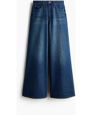 H&M Super Wide High Waist Jeans - Blauw
