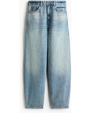 H&M Barrel Regular Waist Jeans - Blau