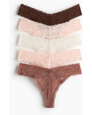 H&M 5er-Pack Tangas aus Spitze - Pink