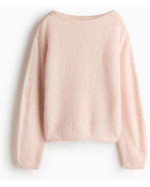 H&M Feinstrick-Pullover mit U-Boot-Ausschnitt - Pink