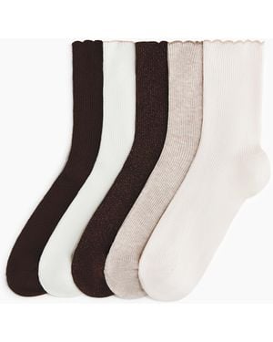 H&M 5er-Pack Socken - Weiß