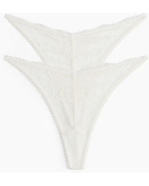 H&M 2er-Pack Tangas aus Spitze - Weiß