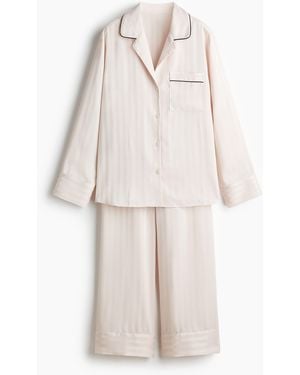 H&M Satijnen Pyjama - Naturel