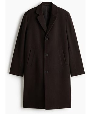 H&M Einreihiger Mantel aus Wollmix - Schwarz