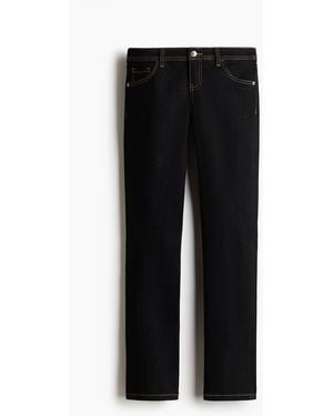 H&M Skinny Ultra Low Waist Ankle Jeans - Schwarz