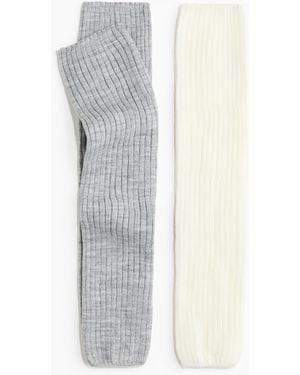 H&M 2er-Pack Gerippte Sport-Beinstulpen - Weiß