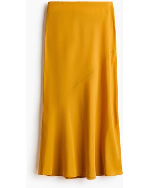 H&M Satijnen Slip-on Rok - Geel