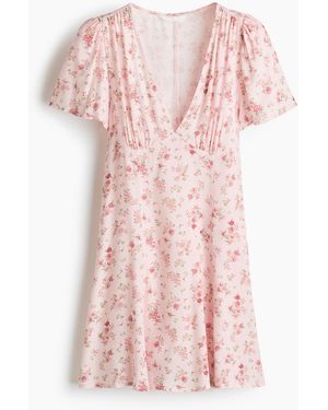 H&M Ausgestelltes Viskosekleid - Pink