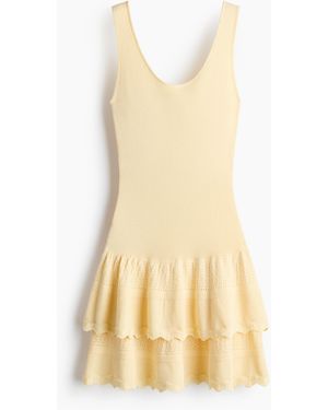 H&M Kleid mit Stufenrock - Natur