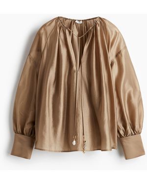 H&M Bluse aus Lyocell-Mix - Braun
