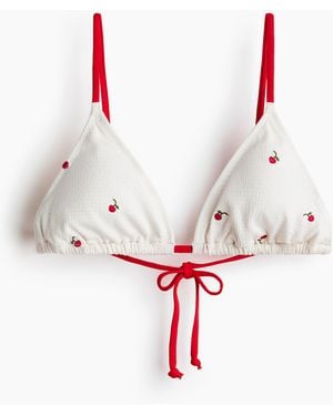 H&M Wattiertes Triangel-Bikinitop - Rot