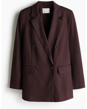 H&M Double-breasted Blazer - Bruin