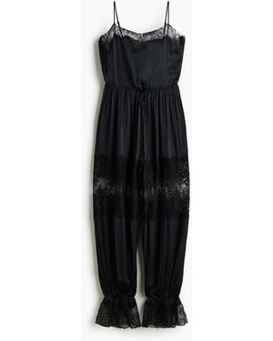 H&M Jumpsuit mit Spitze und Balloon Leg - Schwarz
