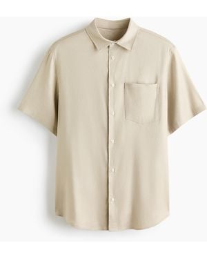 H&M Easy Care Overhemd Van Linnenmix - Naturel
