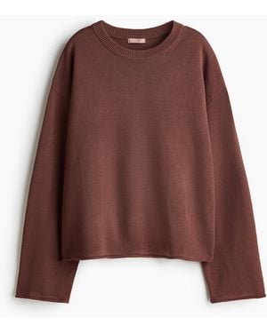 H&M Pullover mit Rollkanten - Braun