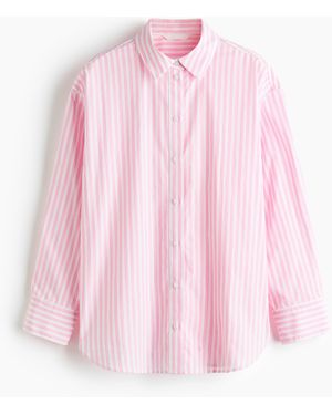 H&M Oversized Popelinebluse - Pink
