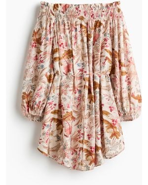 H&M Off-Shoulder-Kleid in Oversize - Pink