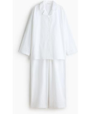 H&M Pyjama aus ägyptischer Baumwolle - Weiß