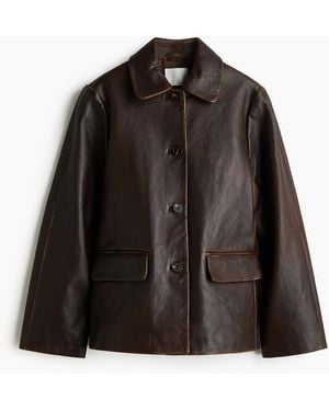 H&M Lederjacke - Schwarz