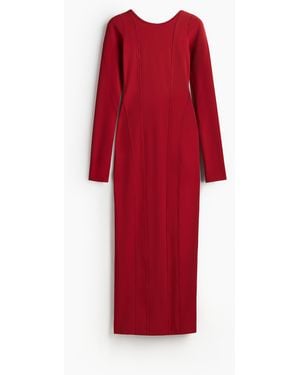 H&M Langes figurbetontes Kleid - Rot