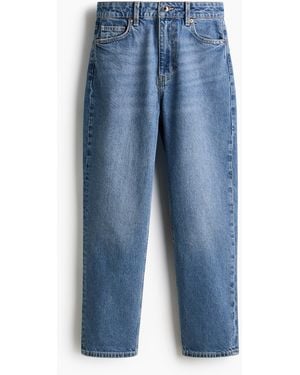 H&M Mom Slim Fit High Waist Ankle Jeans - Blau