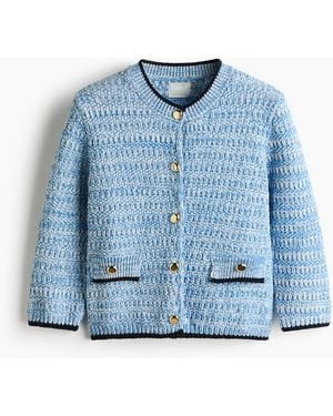 H&M Structuurgebreid Vest - Blauw